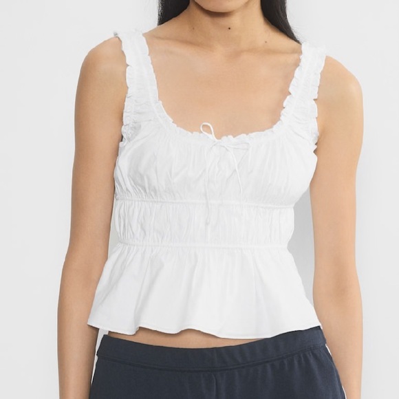 Aritzia Sunday Best color White Helena Poplin Top - Picture 1 of 7